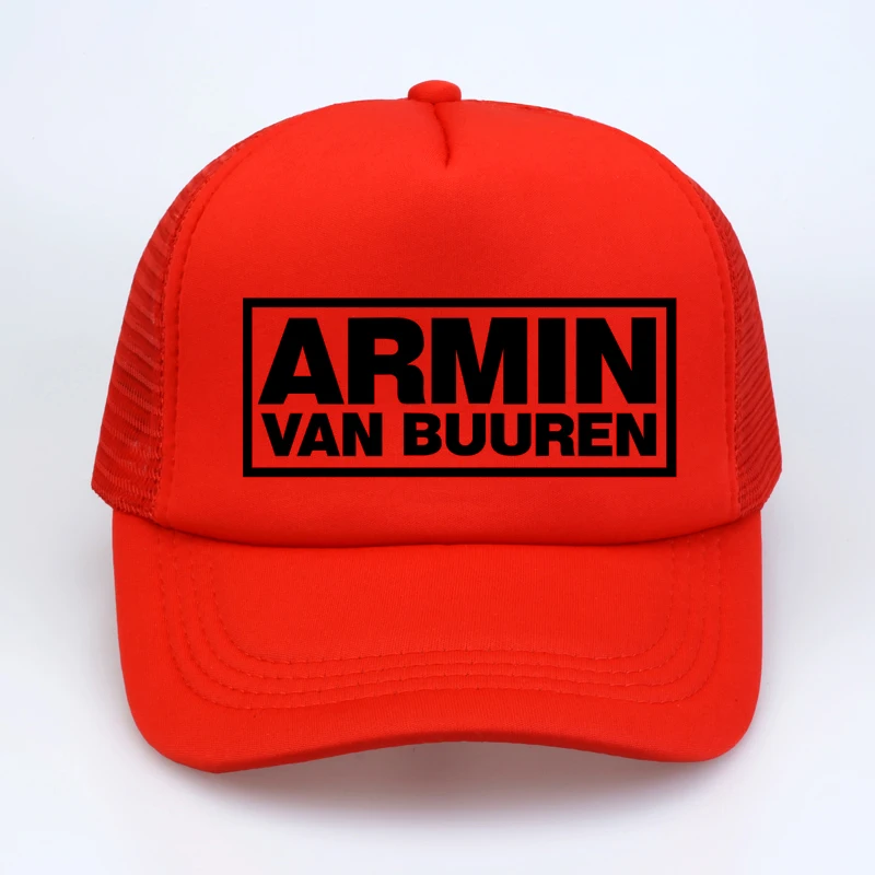 Модная кепка Armin Van Buuren, диджейские фанаты, сетчатые крутые бейсболки, вместе в состоянии транса, шапка, женская и мужская музыкальная Кепка - Цвет: Красный