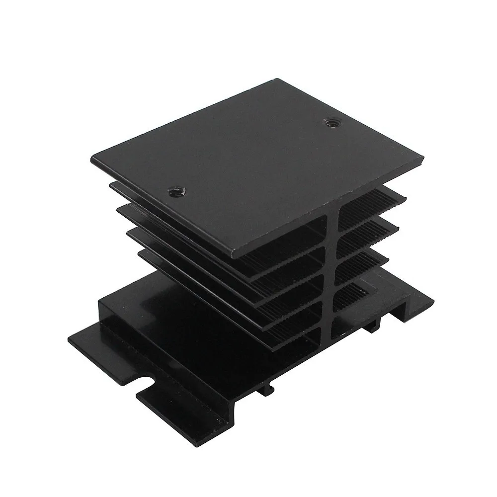 Однофазный твердотельный реле SSR алюминиевый теплоотвод радиатор радиаторы подходит для 10A-25A реле - Габаритные размеры: black