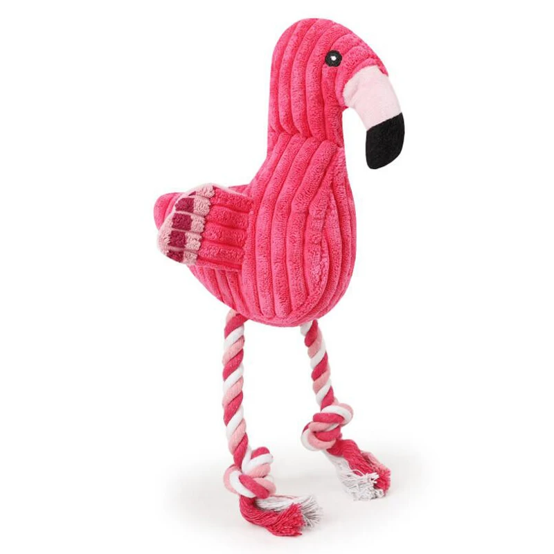 Long Pets Dog Toys Pet Puppy Chew Flamingo Birds Plush Sound Dog Toysin Dog Toys from Home