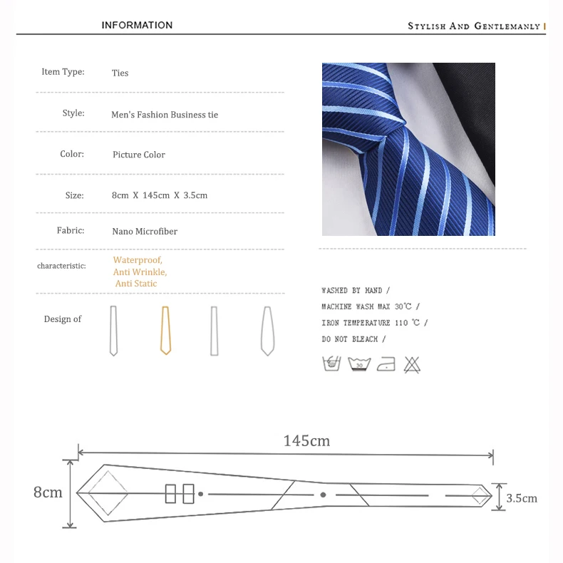 Classic 8 cm Tie for Men Striped Business Wedding Ceremony Appointment Neckties Fashion Formal Faux Silk Ties with Gift Box