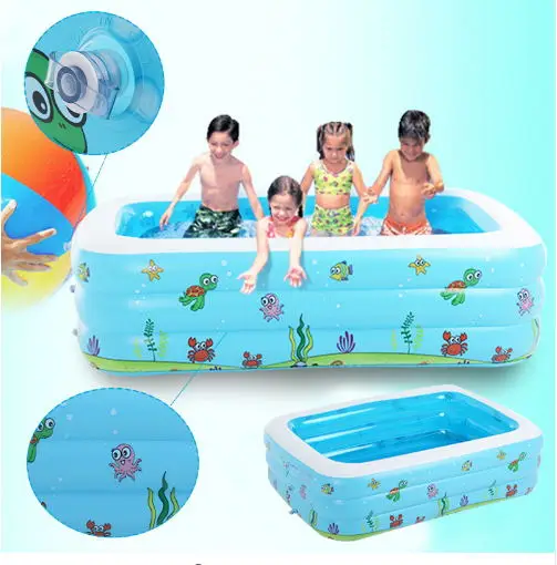 Baby Inflatable Swimming Pool For Summer Kids Game Pool Fencing For Children Portable Bath Tub Baby Mini-playground 110x90x46cm