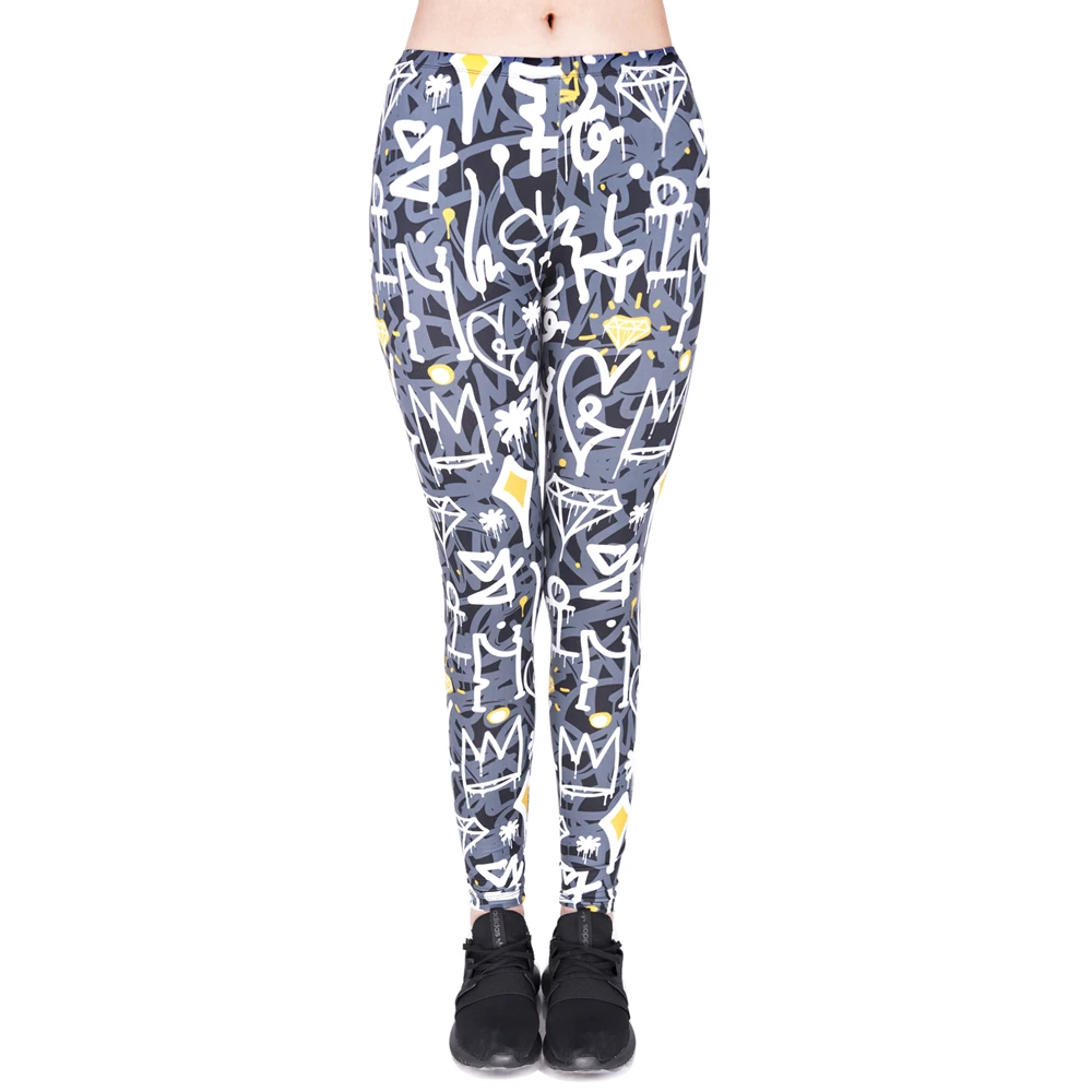 

2019 New leggins mujer Graffiti Printing legging fitness feminina leggins Woman Pants workout leggings