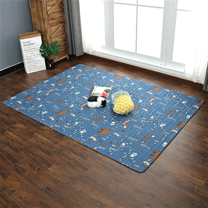 Новое поступление хлопковая стеганая дети мультфильм Сканирование мат детская игровая забор ковер спальня палатка одеяло татами ковер