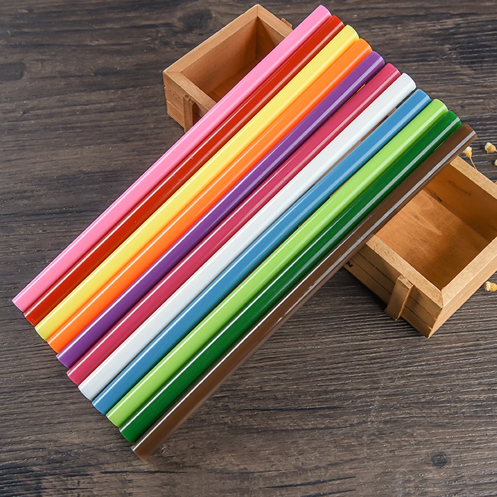Buy 7mm*250mm 10pcs Color Hot Melt Glue Sticks For
