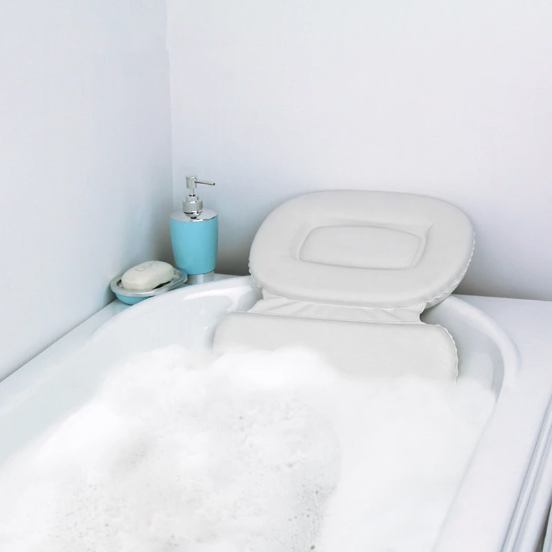 55*38CM PU Sponge Bathtub Pillow Foldable Bathtub Waterproof Pillow Bathroom Bath Shower Cup