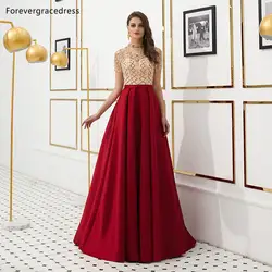 Forevergracedress красный рубашка с короткими рукавами Выпускные платья 2019 Роскошные Стразы ручной работы бисер официальная Вечеринка платья