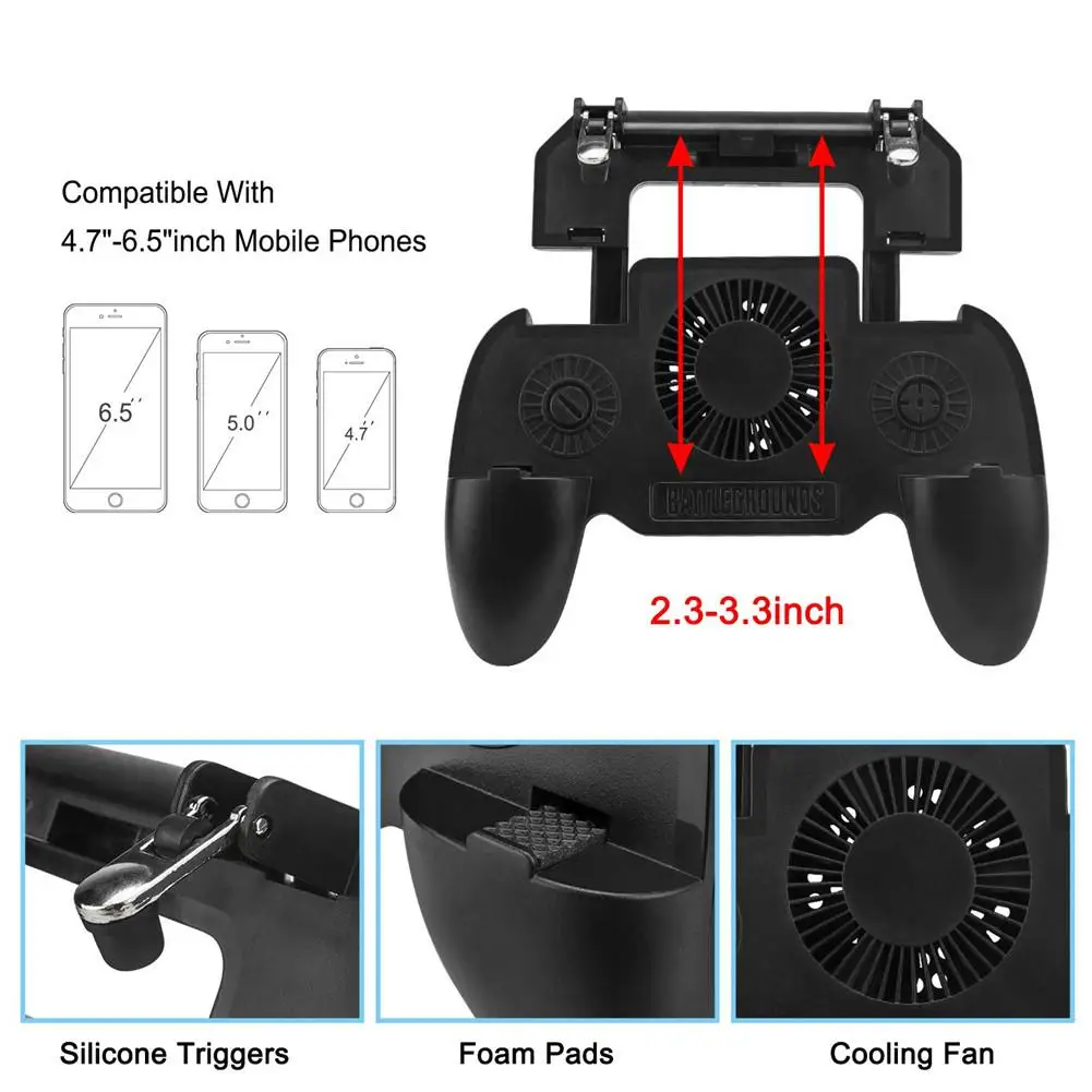  Kuulee 4 in 1 SR Heat Dissipation pubg controller Mobile Game Controller Gamepad 2019 New Fashion S