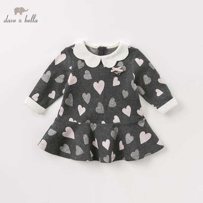 

Dave bella autumn baby girl's dress kids birthday party long sleeve dress children high quality dresses DB8452