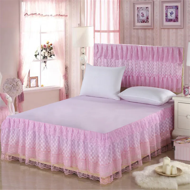 cheap Summer polyester new selling twin queen king size lace bed skirt,pink summer nice princess fitted sheet,bed protector bag