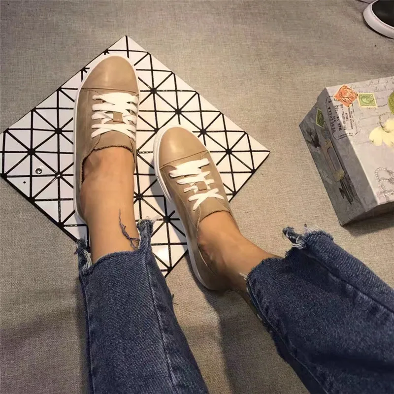 

2018 new women's luxury breathable summer women's shoes leather women's lace oxford flat shoes 6 colors.