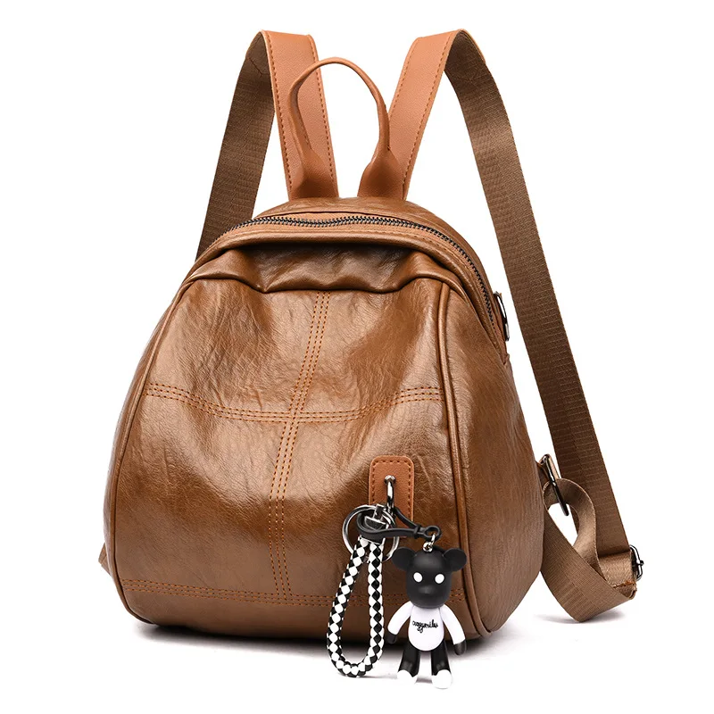 

New Trend Retro Fashion Bear Hanging Ornaments Multi-function Casual Backpack