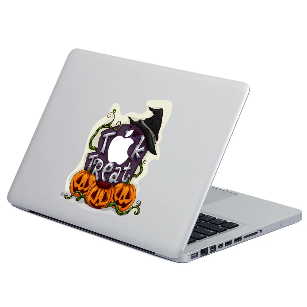 Trick or Treat Halloween Pumpkin Laptop Decoration Sticker Vinyl Decal For Macbook Notebook  (1)