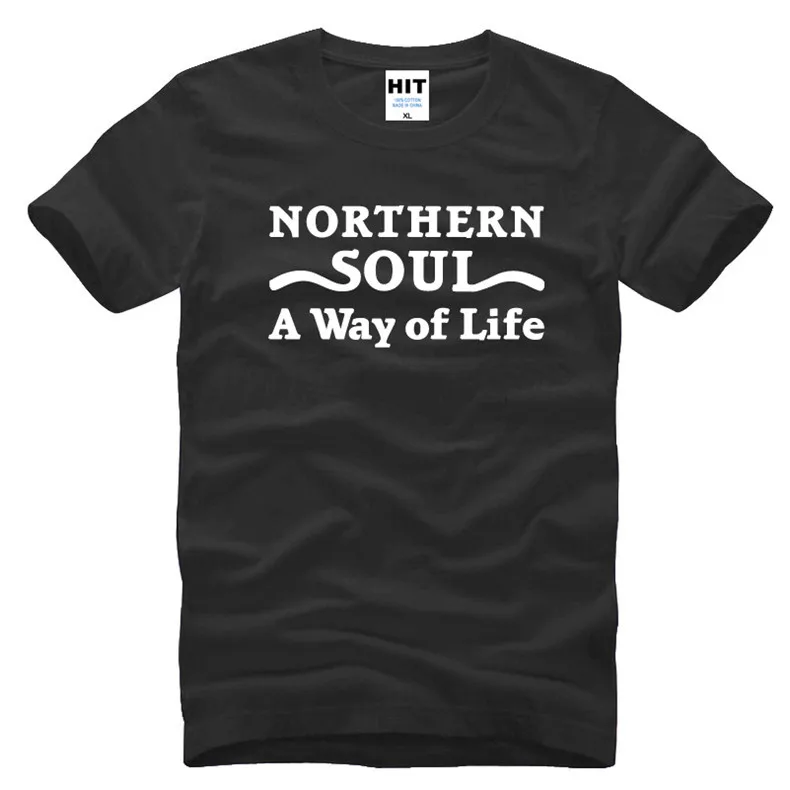 Northern Soul образ жизни с принтом букв Для мужчин S Для мужчин футболка 2016 Новинка короткий рукав Повседневная футболка футболки Camisetas Hombre