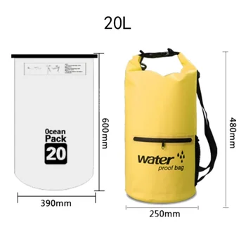 

500D PVC Waterproof Folding Storage Bag Mesh Folder Organizer Storage Bags Summer Beach Backpack 20L & 10L