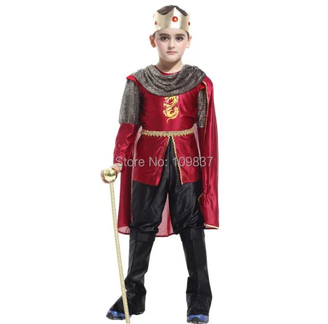 Free Shipping Red king Costumes For Kids Gentleman King Suits Boy