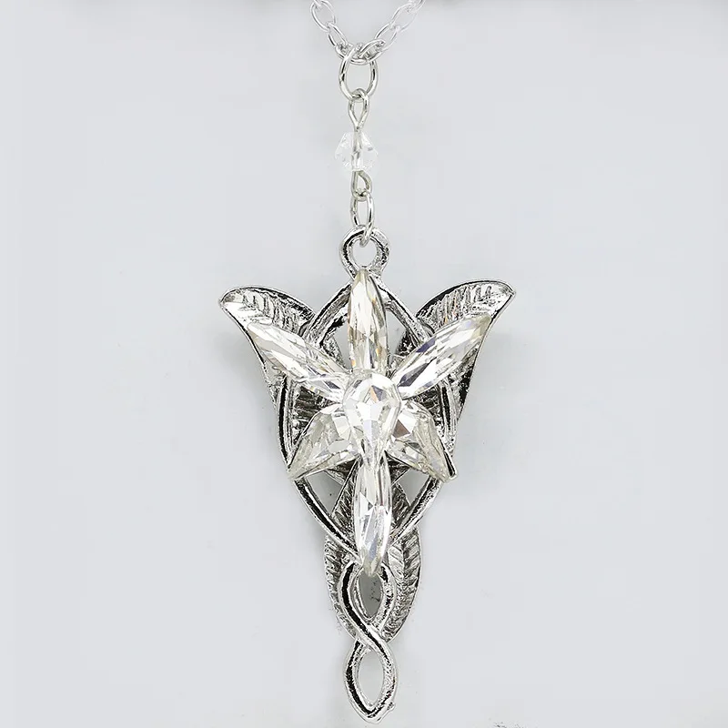 

Arwen Evenstar The Lord of the Riings Fancy Crystal Clear Rhinestone Golden Silver Chain Necklace for Women
