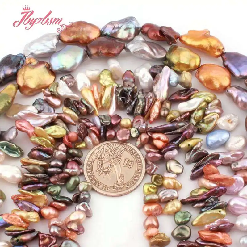 

Multi-Color Freefrom Irregular Natural Freshwater Pearl Loose Beads For DIY Jewelry Making Necklace Bracelet 15" Free Shipping