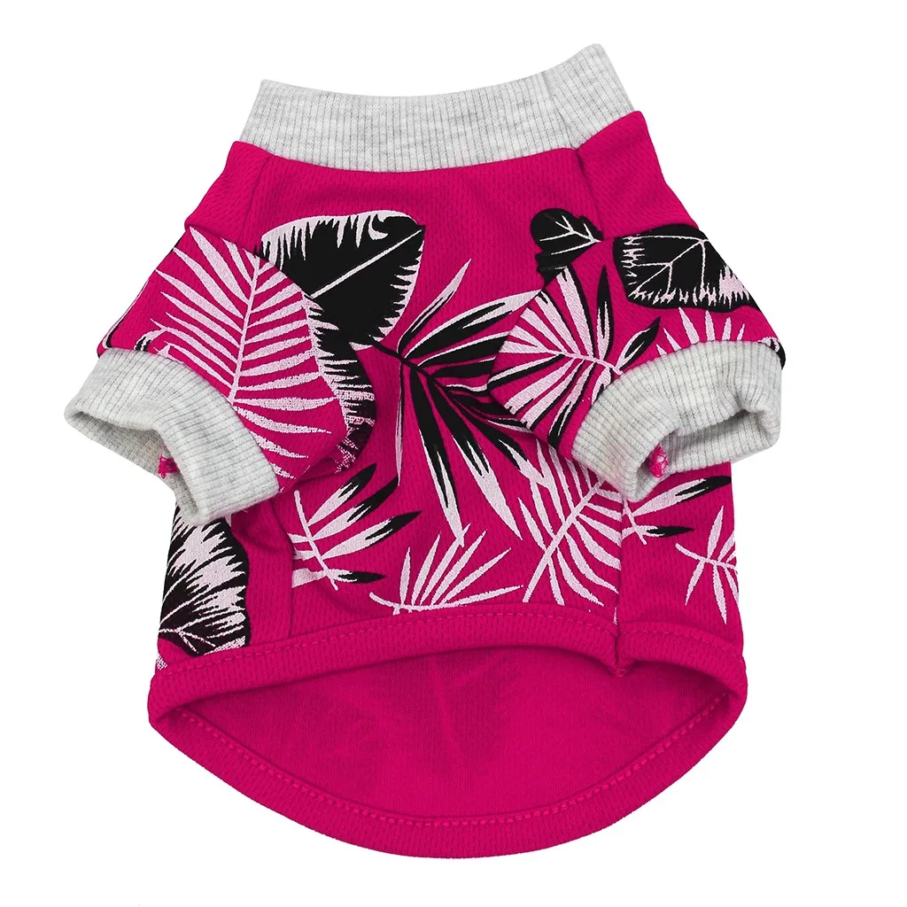 Hot Pink Летняя футболка для собак, одежда для домашних животных, одежда, дышащие костюмы с короткими рукавами, жилет для маленьких и средних собак, футболки со щенками 4,26 - Цвет: Hot Pink