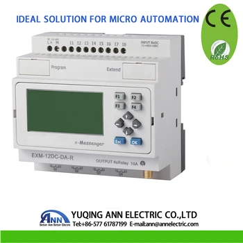 

PLC EXM-12DC-DA-R-HMI with LCD , Voltage: DC12-24V Input:4 Digital/analog+4 Digital 4DC(0-10V) Output: 4 relay(10A)
