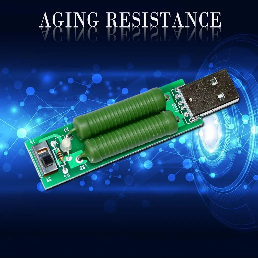 2Pcs 10W USB Load Resistance Mobile Power Aging Testing Resistors 2A 1A USB Port Current Voltage Meter Tester Adapter Dropship