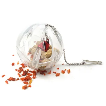 

Parrots Ball Toys Hanging Feeder Ball With Chain Cage Pendant Birds Intelligence Foraging Ball Toys Bird Suppliers