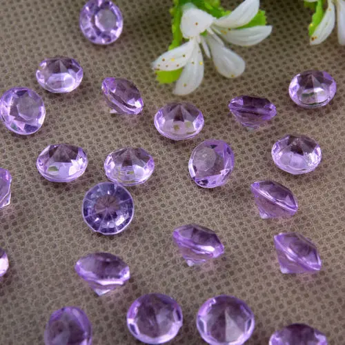 

10000pcs/lot 4.5mm 1/3 Carat Light Purple Crystal Diamond Acrylic Table Scatter Confetti Wedding Table Decorations