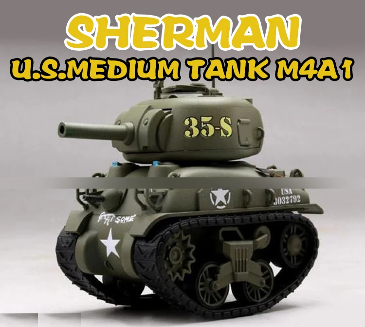 

sherman u.s.medium tank m4a1 Strong attack World War Toons Cartoon kawaii mini Q Kit Ship Toy No use of glue