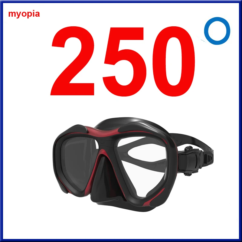 Дайвинг оптическая маска с плюс близорукость пресбиопические линзы зеркало+/-150-600 для подводного плавания - Цвет: Myopia 250