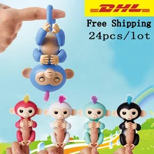 24pcs/lot Elderly Interactive Baby Monkey Smart Color FingerLlings Smart Induction Toy Child Best Gift