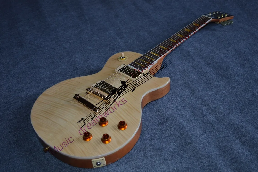China OEM firehawk guitar G LP custom original wood color