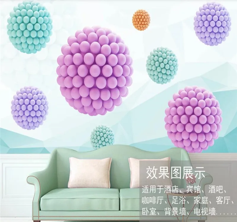 Custom wallpaper HD abstract space polygon ball 3D TV background wall - silk waterproof material Custom wallpaper HD abstract space polygon ball 3D TV background wall - silk waterproof material