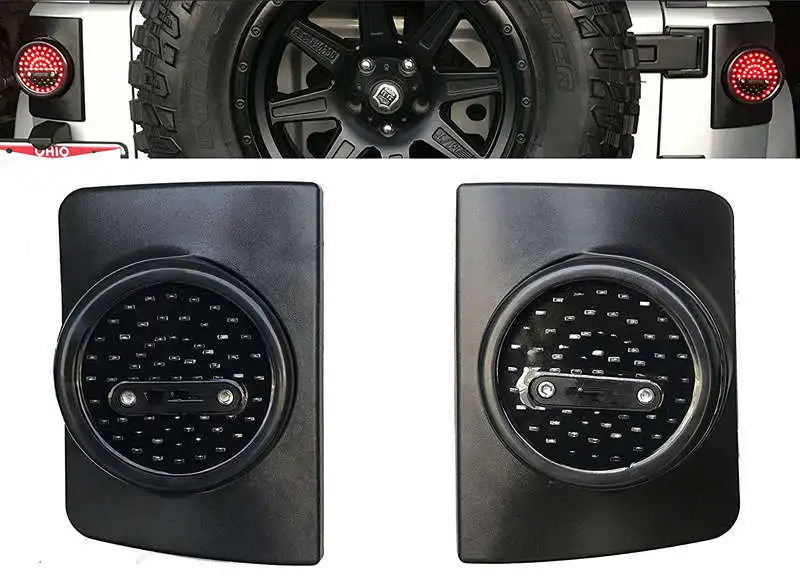 Jeep Wrangler JK JKU LED Round Tail Lights, Attractive Design and Enhanced Vehicle Safety, Running Brake Light, Turn Signal Reverse Light