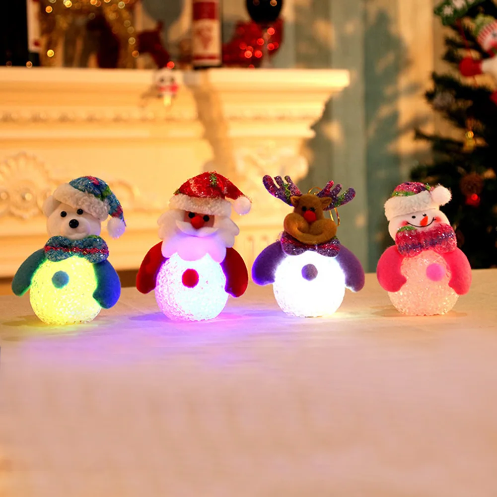 Милые рождественские украшения, подарок, снеговик, Санта-Клаус, олень, медведь, декоративный светильник, Рождество, Год, домашний декор, светильник с батареей