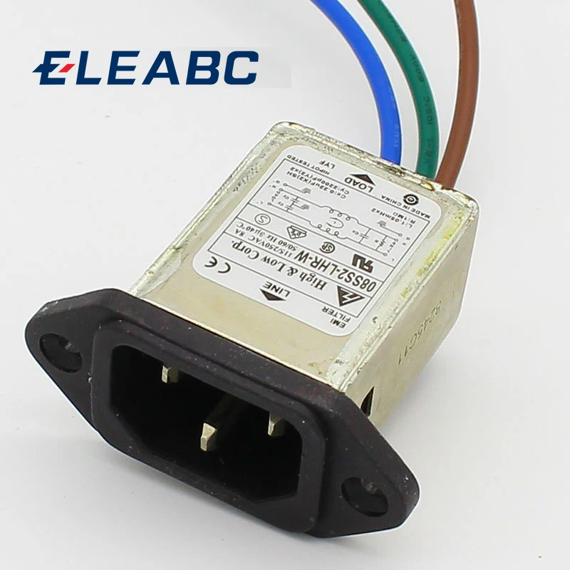 Монтажный 3 контакта ac Розетка 8A EMI фильтр 115/250VAC 50/60Hz High &amp Low Corp. разъем фильтра