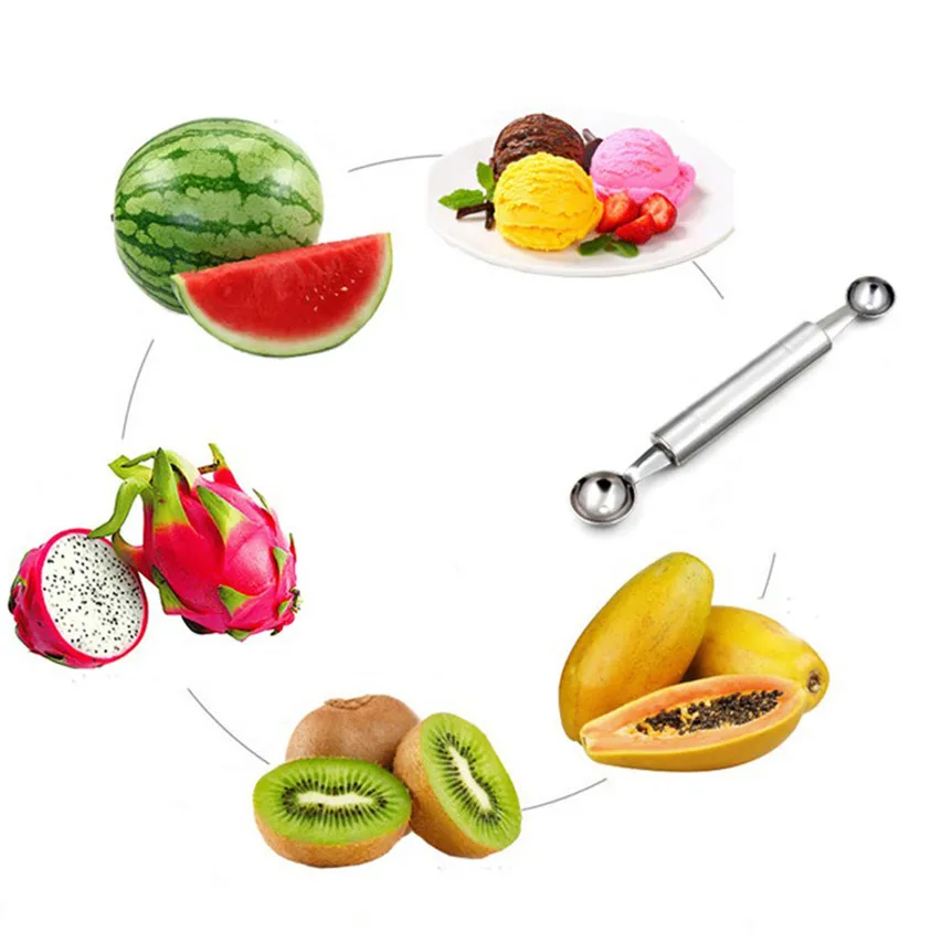 

Household Fruit Spoon Ice Cream Dig Ball Scoop Spoon Baller DIY Assorted Cold Dishes Tool Watermelon Melon Fruit Spoon 0507#