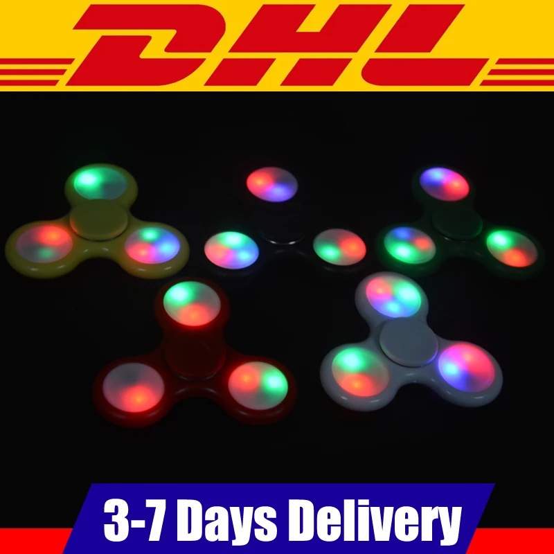 

20 PSC LED Wholesale Fidget Toys Plastic EDC Sensory Hand Fidget Spinners For Autism and ADHD Toy Rotation Long Time Funny Gift
