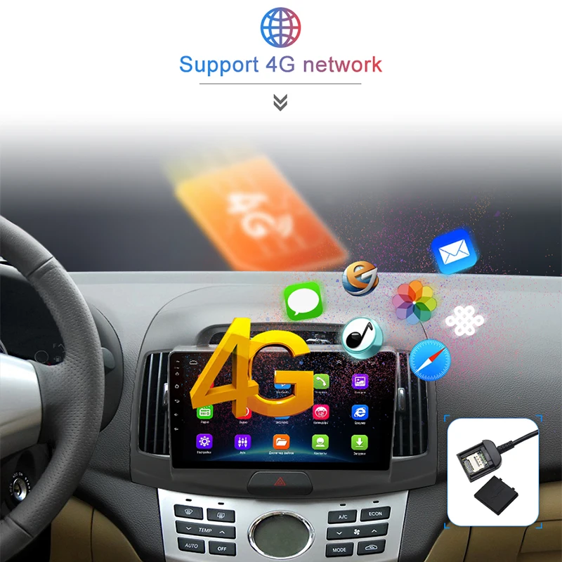 Discount Junsun 2G+32G Android 8.1 4G Car Radio Multimedia Video Player Navigation GPS WiFi 2 din For Hyundai Elantra HD 2006-2010 no dvd 2