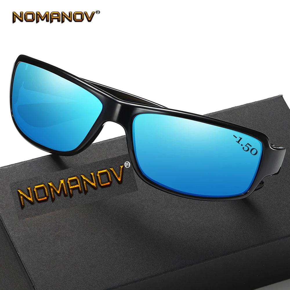

Shield Men Women Polarized Sun Glasses Polarized Mirror Sunglasses Custom Made Myopia Minus Prescription Lens -1 to -6