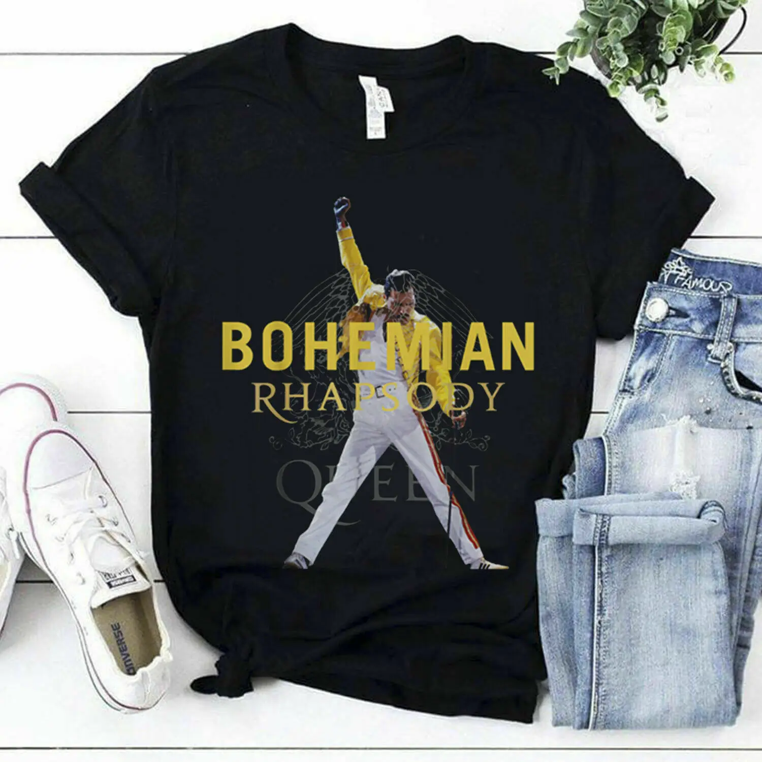 

Queen Freddie Mercury Bohemian Rhapsody Movie Black T Shirt M 6Xl