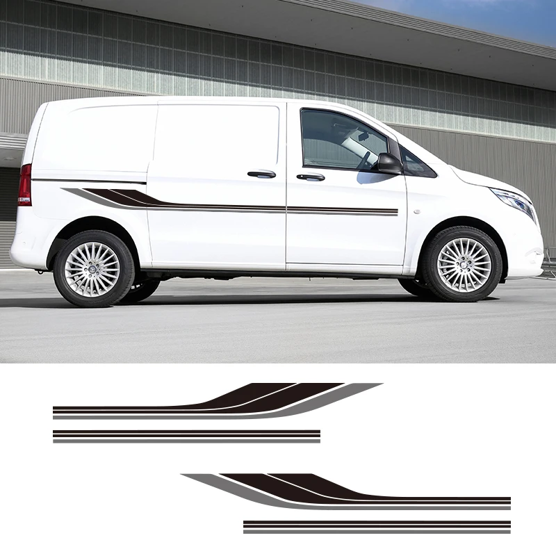 Наклейки графические для автодома 1 пара 2 стороны Mercedes Vito Ford Transit Renault Kang|Наклейки