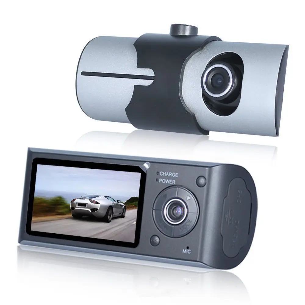 

Dual Camera Car DVR R300 with GPS Cam Video Camcorder Cycle Recording Digital Zoom R300 DVR Dash Camera