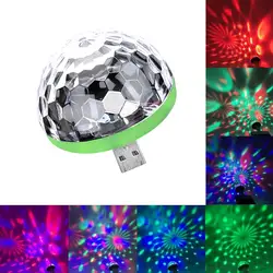 Mini-USB светодиодные фонари для вечеринки Портативный кристалл магический шар домашнего вечерние караоке украшения красочные сцены
