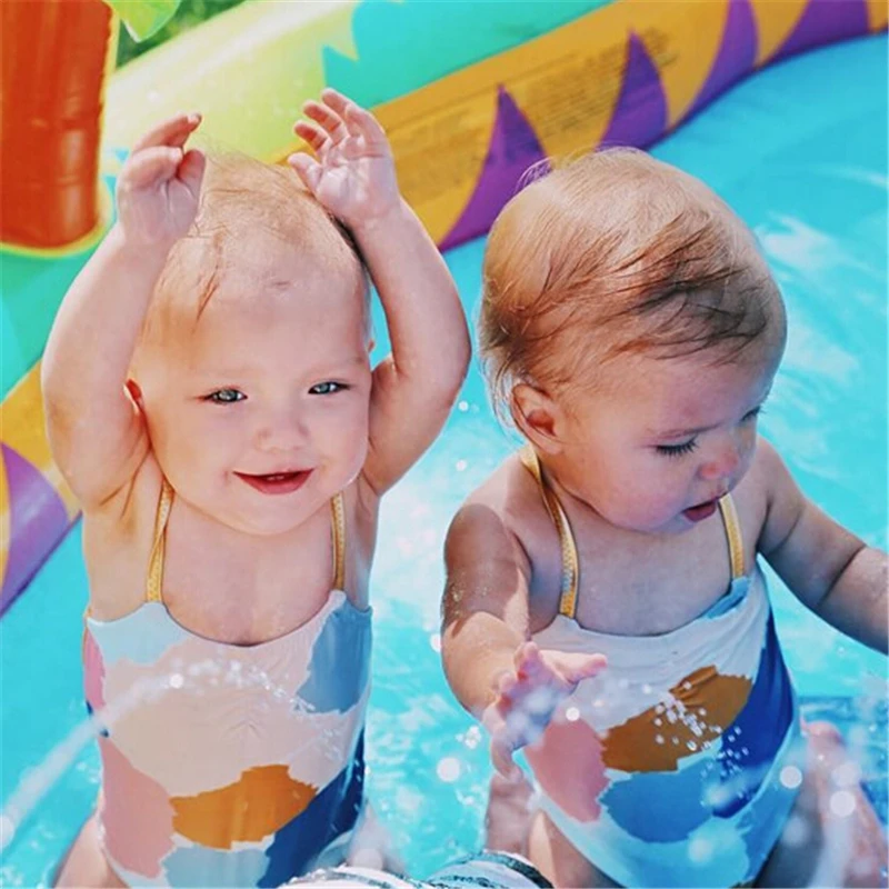 pudcoco Kid Baby Girl swim bodysuit beach summer colorful Swimwear