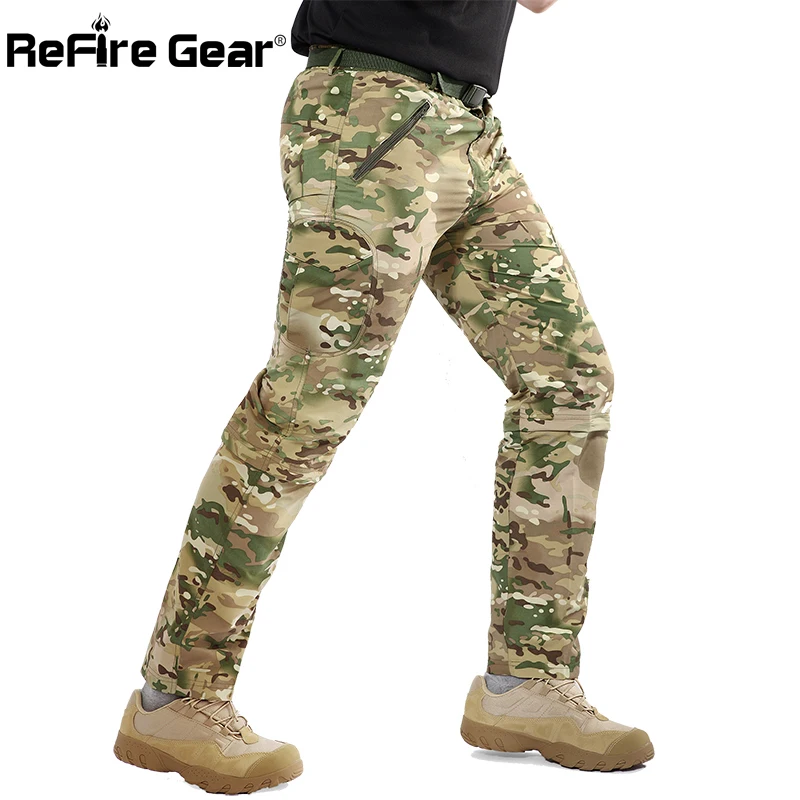 Refire gear легкие съемные военные штаны мужские быстросохнущие камуфляжные