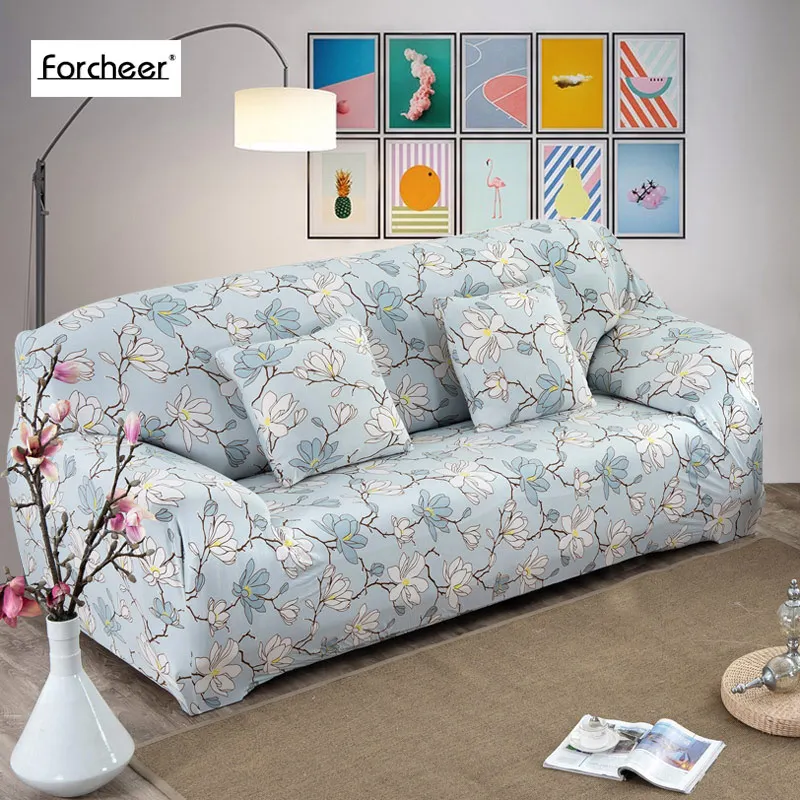 1PC Floral Print Flower Pattern Sofa Cover All inclusive Slip resistant Sofa Cover Elastic Sofa Towel