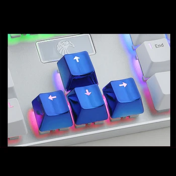 

FFFAS Flashes Electroplated metal coating PBT game gamer gaming keycaps for mechanical keyboard 12 keys Cool DIY support backlit