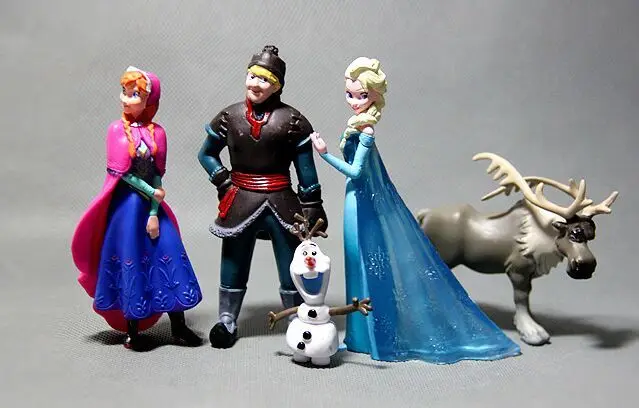 Disney Toys 5pcs/Lot Anime Frozen Anna Elsa Figures Kristoff Sven Olaf PVC Action Figure Toy Play Set Classic Toys Juguetes