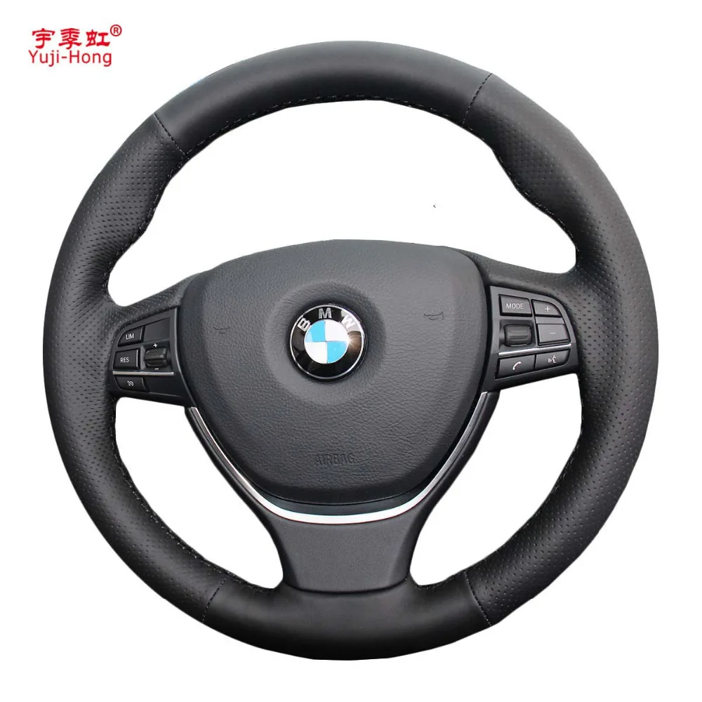 Yuji Hong pokrowce na kierownicę samochodową przypadku dla BMW serii 5 2014 525i 528i serii 7 730i ręcznie szyta sztuczna skóra Yuji Hong pokrowce na kierownicę samochodową przypadku dla BMW serii 5 2014 525i 528i serii 7 730i ręcznie szyta sztuczna skóra