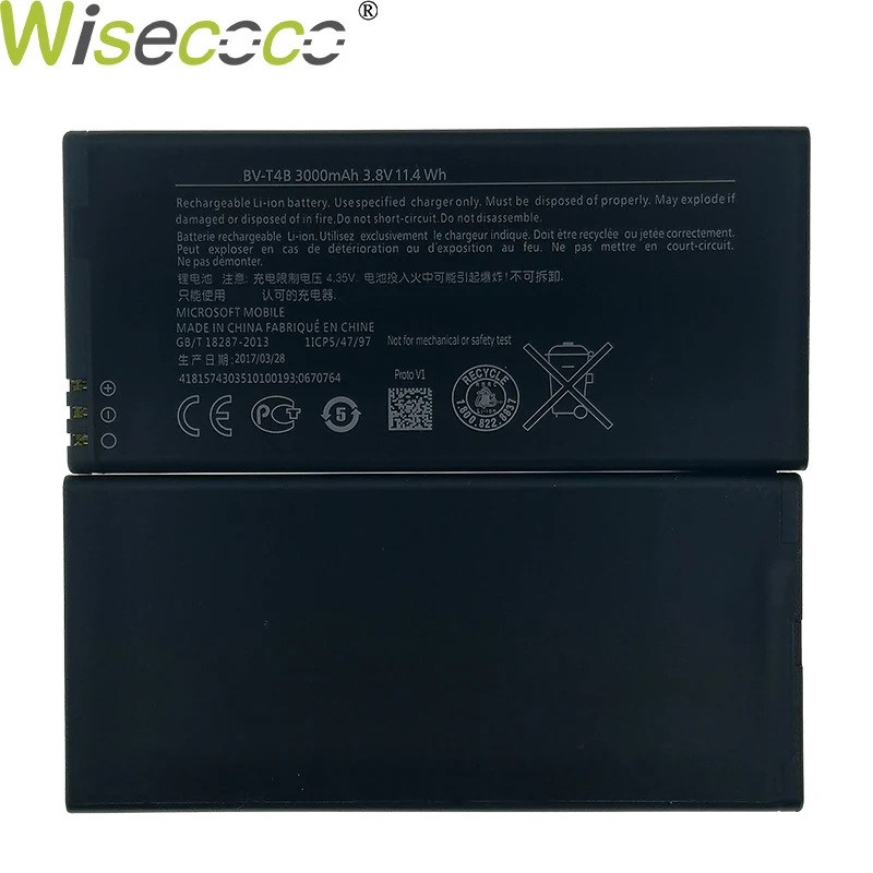 Wisecoco, 2 предмета 3000 мА/ч, BV-T4B Батарея для Nokia microsoft Lumia 640XL RM-1096 RM-1062 RM-1063 RM-1064 RM-1066 чехол для телефона