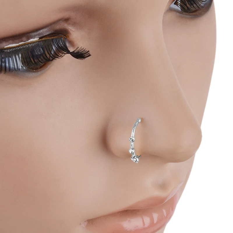 Aliexpress 1 Pc Ajule 4 Crystal Circular Nose Hoop Aliexpress 1 Pc Ajule 4 Crystal Circular Nose Hoop Ring Small Thin Silver Plated Size Piercing Jewelry For Women Men From